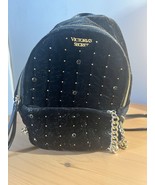 Victorias Secret Love Victoria Mini Backpack. Black Fabric With Chains. - £6.45 GBP