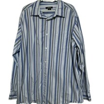 Liz Claiborne Men&#39;s Blue White Striped Long Sleeve Button Front Shirt Si... - $27.38 CAD