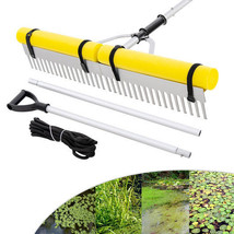 Floating Weed Lake Rake 36&quot; Aquatic Pond Weed Cutter with Foam Floats - £78.88 GBP