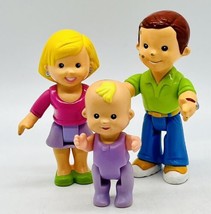 Fisher Price My First Dollhouse Mother Father Baby Family Mom Dad Pink Blond - £11.95 GBP