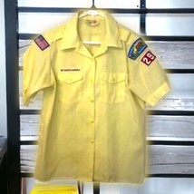 Vintage Boy Scouts Of America Official Blouse Button Up Size XL W/Patches - £11.09 GBP