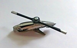 Micro Sized Hot Wheels Futuristic Helicopter Drone Die Cast Metal Black &amp; Silver - £9.73 GBP