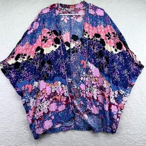 Victorias Secret Womens Kimono Wrap Size X Small Blue Purple Pink Open F... - $14.84