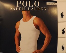 3 GENUINE POLO RALPH LAUREN COTTON WHITE TANKS T-SHIRTS UNDERSHIRTS S M ... - $36.90