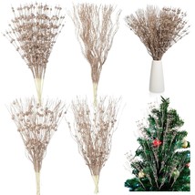 36 Pcs 17&#39;&#39; 15&#39;&#39; Christmas Artificial Glitter Berry Stems 4 Styles Chris... - £44.73 GBP