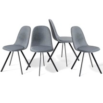 Swivel Upholstered Dining Chairs Set Of 4, Mid Century Modern Accent Side Chairs - £190.08 GBP