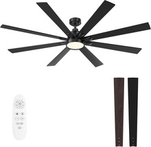 62 Inch Large Ceiling Fans With Lights And Remote - Wood/Matte, Indoor/Outdoor - $191.99