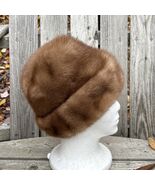 Vtg Canadian Mink Fur Hat Womens Ladies Brown Assymetrcal Cloche Union L... - $45.10