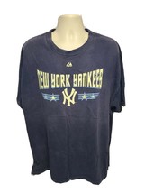 Majestic New York Yankees History Adult Blue 2XL TShirt - £14.63 GBP