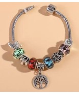 Tree of Life Beaded Bracelet Boho Style Adjustable Symbol of Harmony and Growth - £10.08 GBP