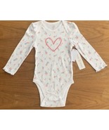 BABY INFANT BODYSUIT GIRL&#39;S LONG SLEEVE White Rose &amp; Heart Various Sizes... - $9.00