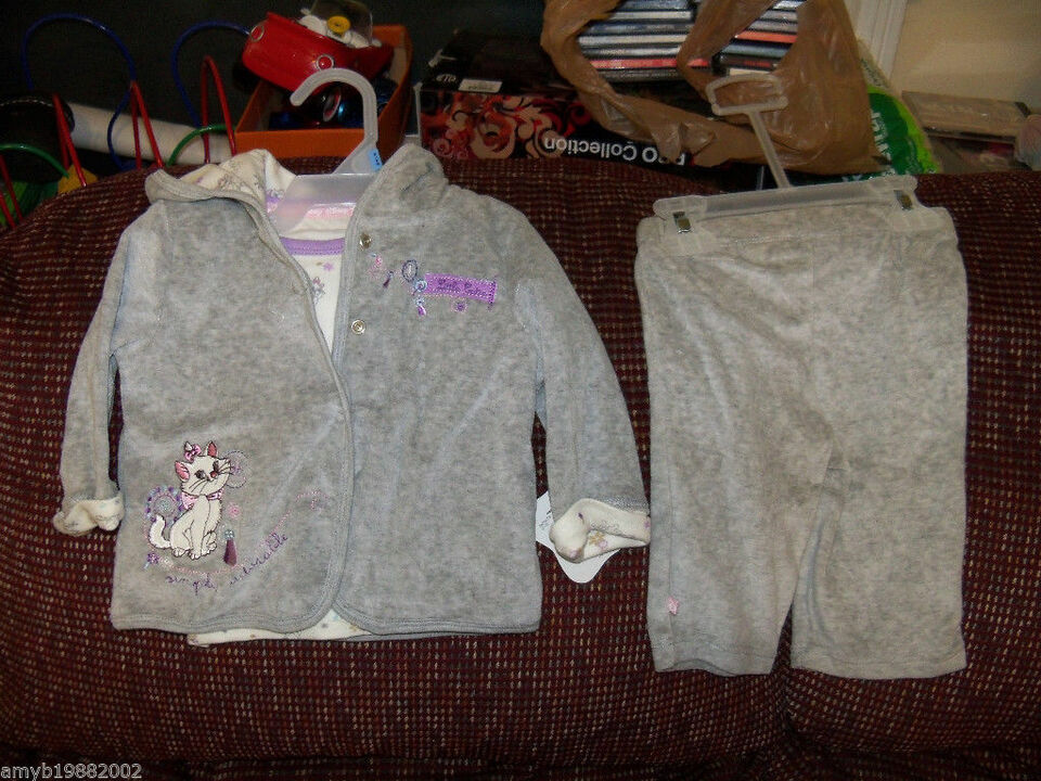 Disney 3 piece Gray Aristocats Maria Outfit Size 3/6 months Girl's NEW HTF - £18.37 GBP