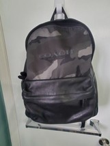 COACH Backpack LEATHER Black /Camo DESIGNER 5 Pocket Pristine Full Size - $220.00