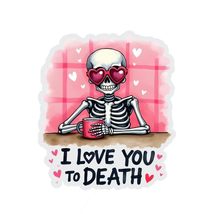Skeleton Valentine Coquette Pink Vinyl Decal Sticker UV &amp; Water Proof Gi... - $109.97 MXN