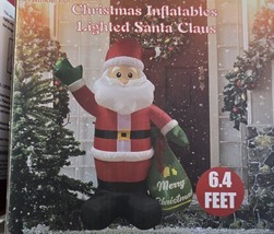 6.4Ft Christmas Inflatable Santa Claus Blow up Xmas Decor Lawn Yard Decoration - £38.32 GBP