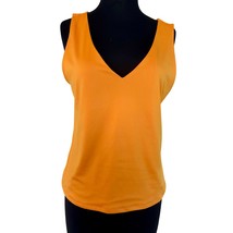 Versona Orange V Neck Sleeveless Top Lined Stretch NWT Sz L - $19.97