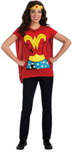 Rubies Dc Comics Wonder Woman T-Shirt With Cape And Headband, Red, Small Costume - £65.36 GBP