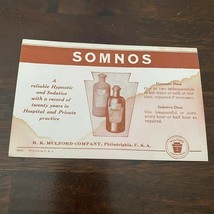 Somnos Sedative Hypnotic Drug HK Mulford Philadelphia Vtg Advertising Bl... - $12.42 CAD