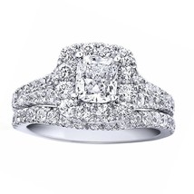 2.50Ct Certified Moissanite Engagement Wedding Band Bridal Set White Gold Plated - £154.31 GBP