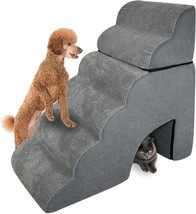 Dog Stairs For High Bed, 31.5 In Height 6-Step Curved Large Pet Steps, 19.7 In E - $90.99