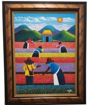 Signed C. Montilla Ruis - Florists at Work - Dominican Republic Art Painting - £1,474.55 GBP