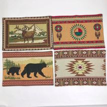 Kinera Southwestern Desert Mountain Design Woven Set of 4 Different Plac... - $12.86