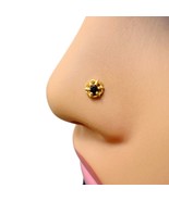 22ct Yellow Gold Black Cubic Zirconia Claw Set Nose Stud - $1,318.62 MXN