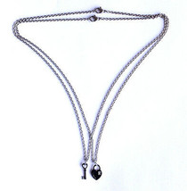 High Quality 316L Stainless Steel Best Friend Lock &amp; Key Necklace Set $60 Retail - £9.64 GBP