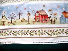 Fabric NEW Red Rooster &quot;Sew Nice to be Home&quot; Home Barn Beehive Pastel Colors $3 - £2.40 GBP