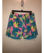 NEW Chubbies Mens Medium 5.5 Lined Layered Look Tropical Leaves Swim Shorts - £20.72 GBP