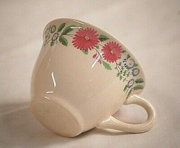 Vintage Tea Cup Coffee Mug w Pink &amp; Blue Dainty Flowers Unknown Maker - $9.89