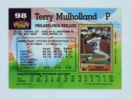 Terry Mulholland 1992 Topps Stadium Club Signed Card Philadelphia Phillies - £6.98 GBP