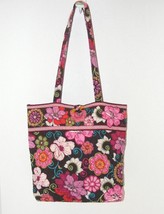 Vera Bradley Retired Libby Mod Floral Brown &amp; Pink Shoulder Handbag Guc - £16.77 GBP