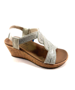 Cali from Skechers 120100  Off White Luxe Foam Mid Wedge Embellished Sandal - $64.99