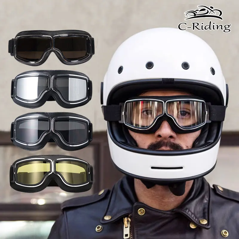 T motorbike riders cafe racer retro motocross cycling goggles vintage skiing sunglasses thumb200
