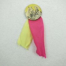 Vintage 1950s Roy Rogers &amp; Trigger Button Pin Pinback Yellow &amp; Pink Robb... - £11.78 GBP