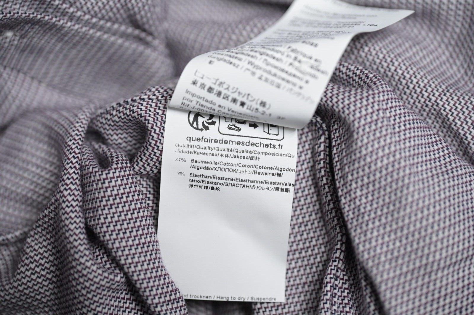 HUGO BOSS Hombre Joe Spread Fácil Hierro Reg Fit Algodón Elástico Camisa 41 16 Item image 6