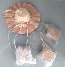 House Of Lloyd Peach Ceramic Hat Wind Chime w/ Pearls, Bows (1990) Nos - £14.02 GBP
