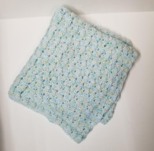 Handmade Afghan Crochet Blanket Blue Pastel Colors Shell 54x25 Narrow Skinny - £8.70 GBP