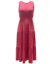 Style &amp; Co Womens Tiered Sleeveless Dress Size Small Color Pink Coral - £47.00 GBP