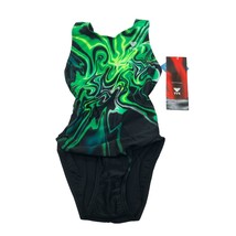 TYR Girls Northern Lights Maxback One Piece Swimsuit Keyhole Back Green ... - $24.08