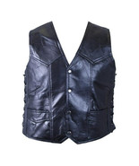 Diamond Plate™ Rock Design Genuine Buffalo Leather Vest - $831.17 MXN