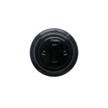 Porcelain Push Button Switch Flush Mounted 1 Gang Two-Way Black Diameter 3.9&quot; - £28.39 GBP