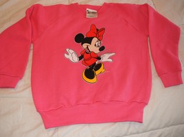 Minnie Mouse on a Coral Youth Sweatshirt size M/7-8  - £12.50 GBP