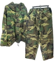 Mens Cold Weather Camouflage Parka &amp; Trousers Nylon Camo Set ECWCS Size ... - £105.43 GBP