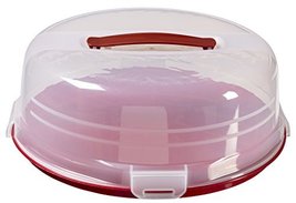 Curver 220195 Round Cake Box Red Polypropylene 34.70 x 34.70 x 12.5 cm - £22.99 GBP