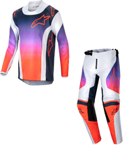 2024 Alpinestars Racer Hoen Light Gray Hot Orange Black Dirt Bike Youth MX Gear - £106.59 GBP