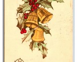 Bells And Holly Christmas Greetings 19112 DB Postcard U11 - $3.91