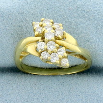 Vintage Diamond Cluster Ring in 18K Yellow Gold - £446.57 GBP