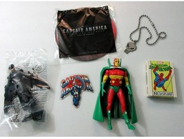 Batman/Mr Miracle figure,Punisher necklace,Spiderman Card,Captain America magnet - £15.52 GBP